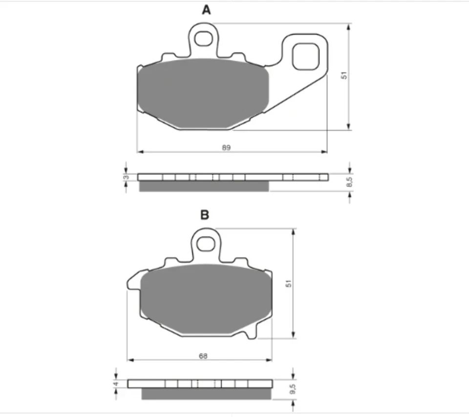 GoldFren AD-093 Sintered Brake Pads Rear (EBC Equivalent FA192HH) - Image 3 of 3