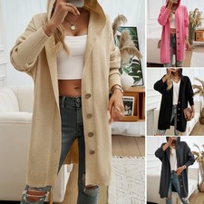 Casual Loose Cardigan Breasted Hooded Sweater Jacket Women