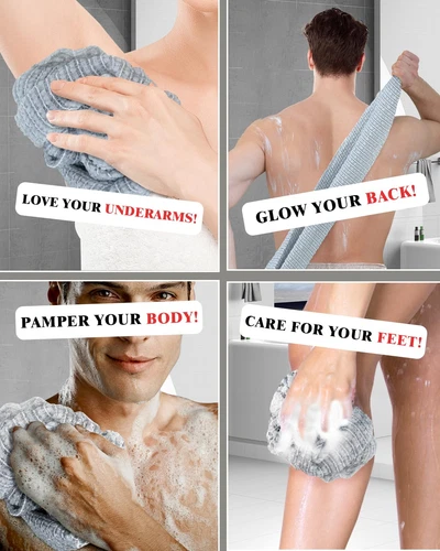 Exfoliating Shower Towel - Japanese Exfoliating Washcloth for Body & Face, Du... - Imagen 7 de 7