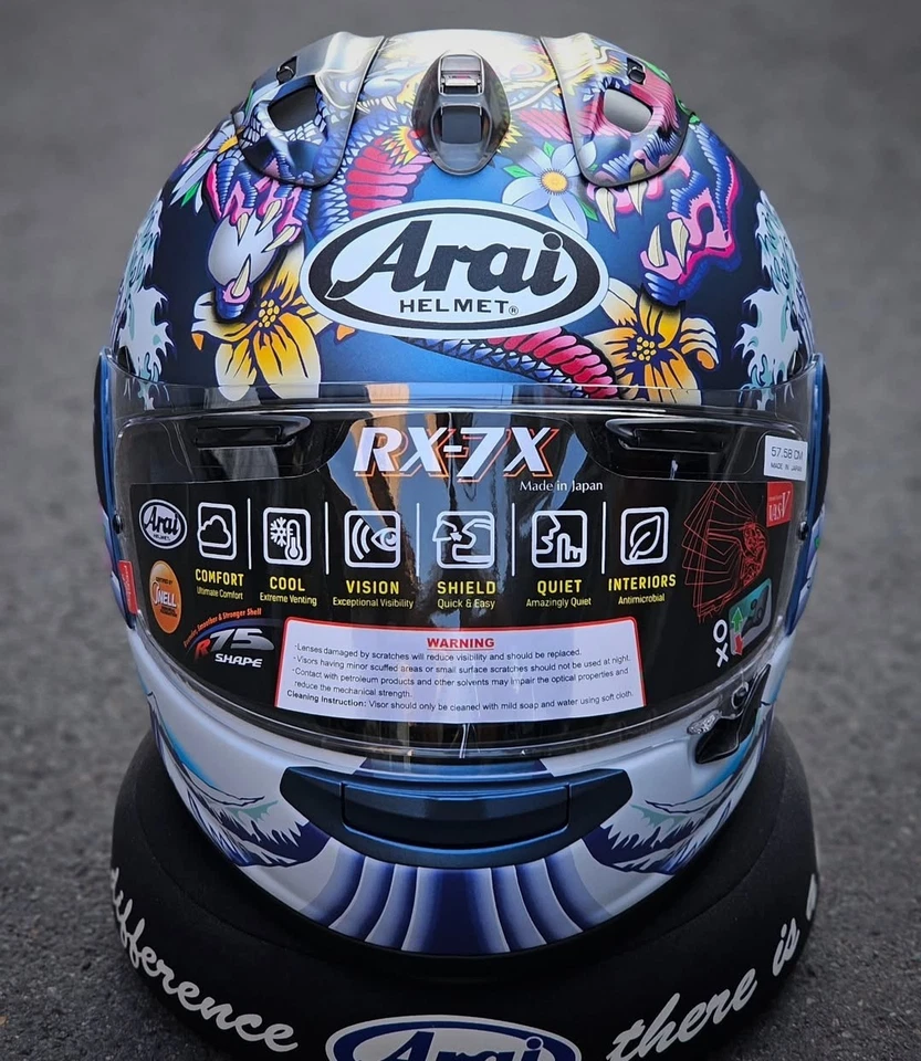 ARAI RX-7X ORIENTAL PLANO AZUL hetmet Edición Limitada Foto 3 de 4