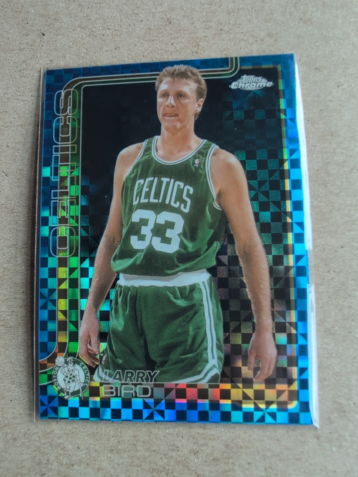 Larry Bird 2025-26 Topps Chrome Blue X-Fractor #243 Celtics