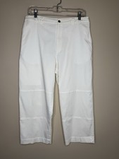 Chico s Design Lightweight White Cropped Pants Size Large