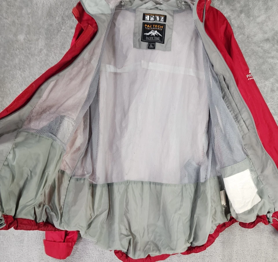 Chaqueta Pacific Trail Mujer Grande Roja Cremallera Con Capucha Hydro Vent Pac Tech Performance Foto 3 de 4