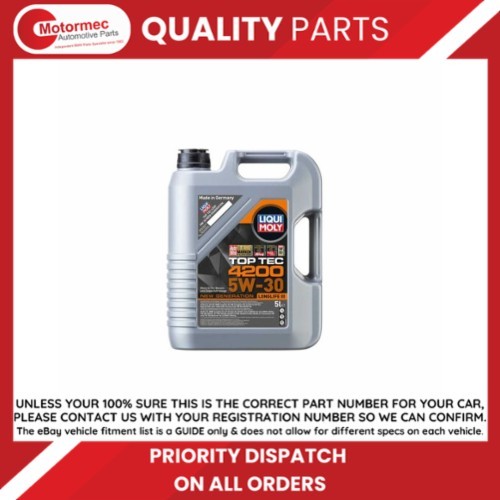 Liqui Moly Top Tec 4200 5W-30 Synthetic Technology Based Engine Oil 5L 5 Litres - Image 3