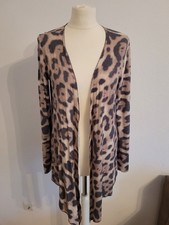 Cartoon Strickjacke Bolero Überwurf Leo Leopard Leopardenmuster Glitzer Gr. 38 M