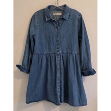 ASOS Womens Denim Dress Drop Waist Button Up-UK 14/US 10