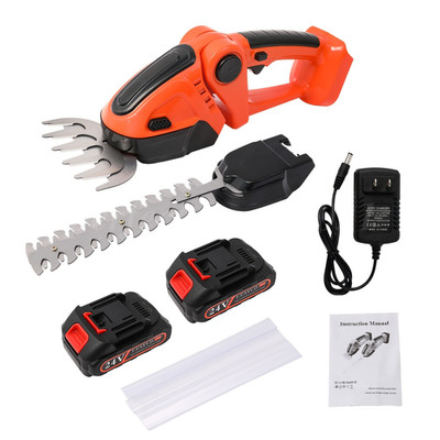 Hedge Trimmer & Cordless Grass Shear-2 in 1 Handheld Grass Trimmer 2 Battery