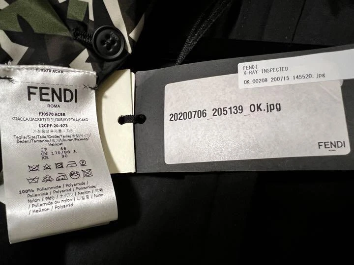 Giacca mimetica con cappuccio Final Fendi