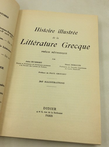 HISTOIRE ILLUSTREE DE LA LITTERATURE GRECQUE - 1966 - French - Greek - History - Imagen 2 de 5