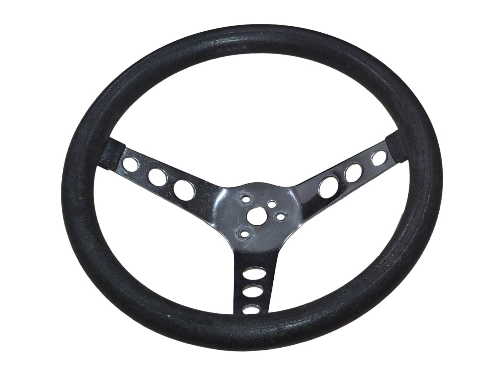 Vintage Classic Grant Steering Wheel 13.5" Black Chrome 3 Spoke Foam