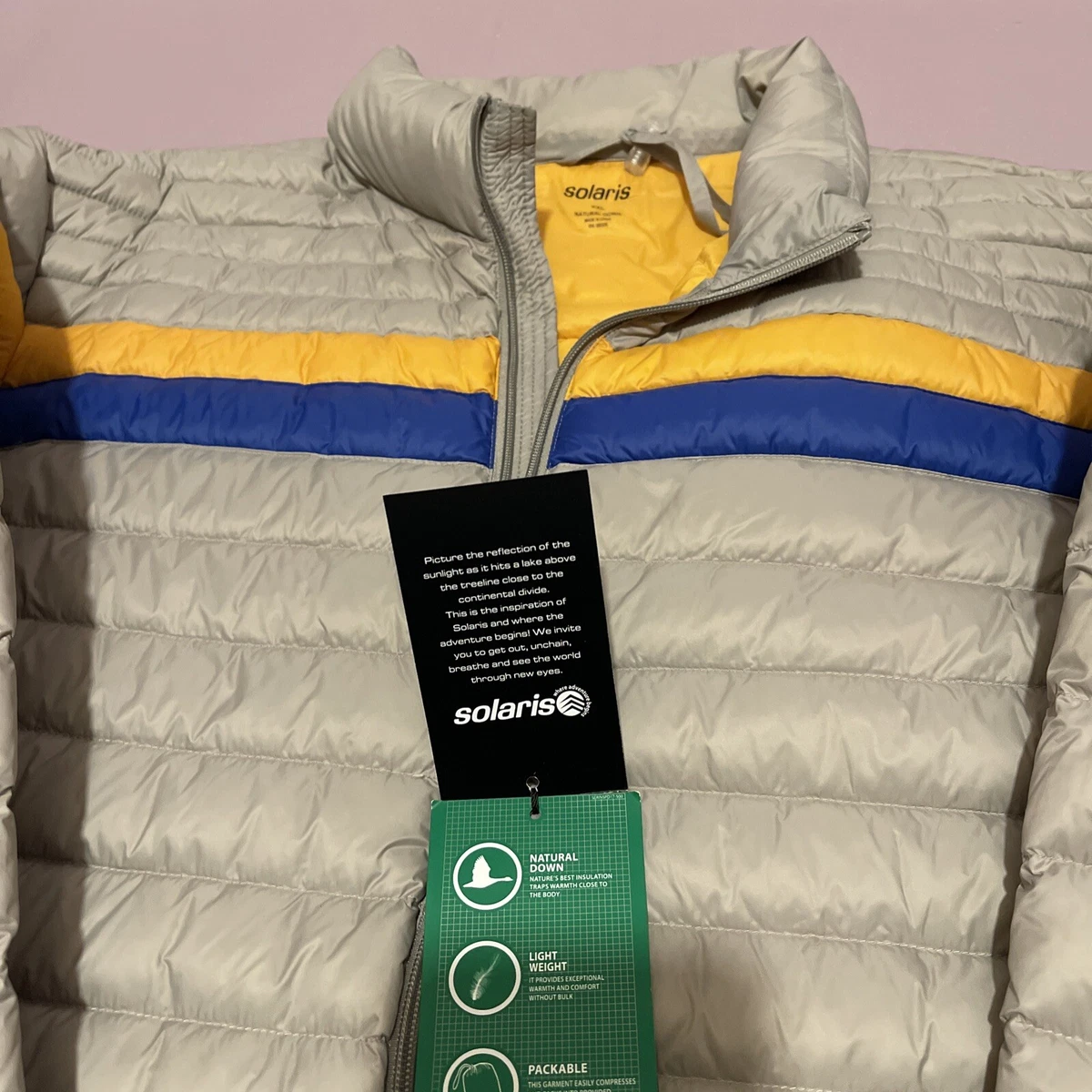 Solaris Down Puffer Jacket XXLPackable Green Full Zip Outdoor