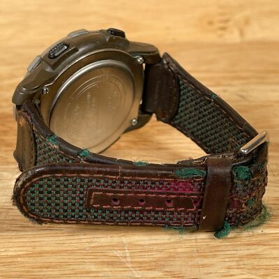 Timex Expedition Indiglo 820 Leather Band Digital Compass Running