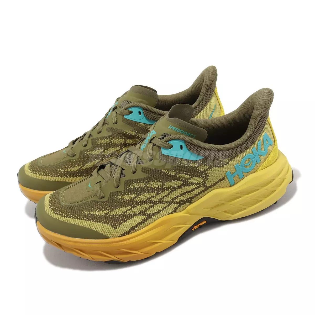 Hoka Speedgoat 5 Avocado Green Passion Yellow Men Trail Running 1123157-APFR