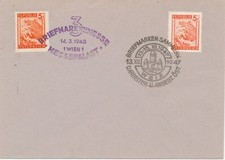 ÖSTERREICH SONDERSTEMPEL 1947 „BRIEFMARKENSAMMLERV. D. ARBEITER U. ANGEST. ÖST.