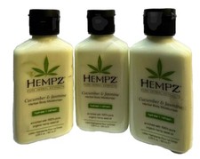3 hempz cucumber  jasmine hydrate/refresh body moisturizer 2.25oz travel size