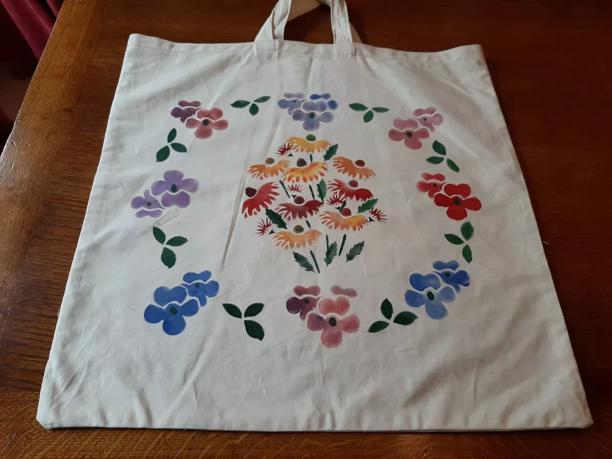 Large calico craft tote bag eBay