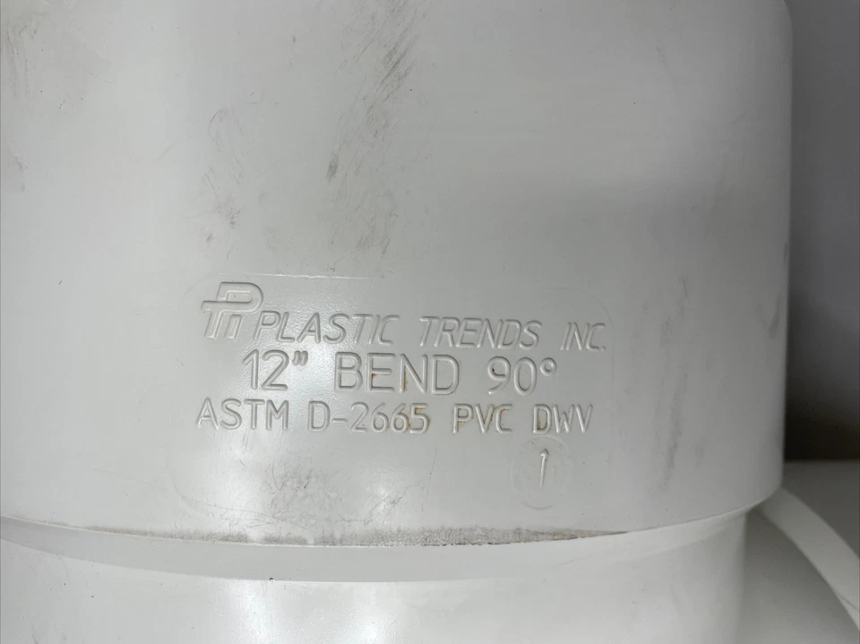 NAPCO PVC 12" x 12" Elbow 1/4 BEND 90° VENT S40 Pipe Connector Adaptor Drain - Image 3 of 4