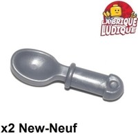 Lego 2X Minifig Utensil LöFfel KüChe LöFfel Kaffee Suppe Kelle Silber 34173