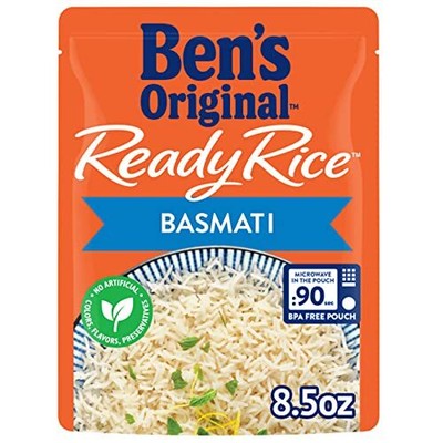 BEN'S ORIGINAL Ready Rice Basmati Rice Easy Side Dish 8.5 oz Pouch Pack of 12