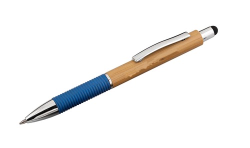 2x Touchpen-Kugelschreiber aus Bambusholz / mit Metallclip / 2 Farben - Bild 2 von 3