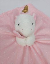 Carters Just One You Unicorn Lovey Pink White Polka Dots security blanket plush