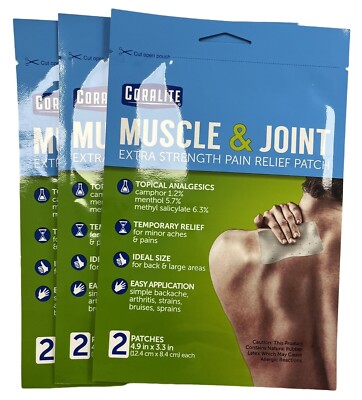 Coralite Pain Patch MUSCLE & JOINT 4.9 x 3.3'' 2 patches / pouch ( 3 pouches ) --
