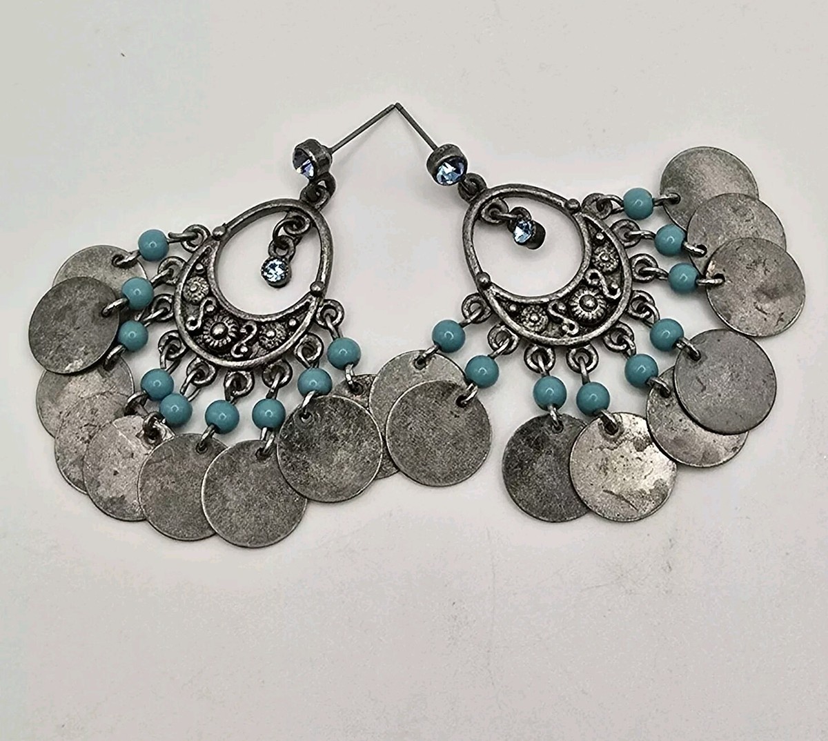 Vintage Chandelier Bohemian Tourquoise Color Earrings Hippie