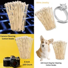 Cotton Swabs To Clean Jewelry Guns Pets Ears Key Boards Cameras 100 Pcs 6 Inch