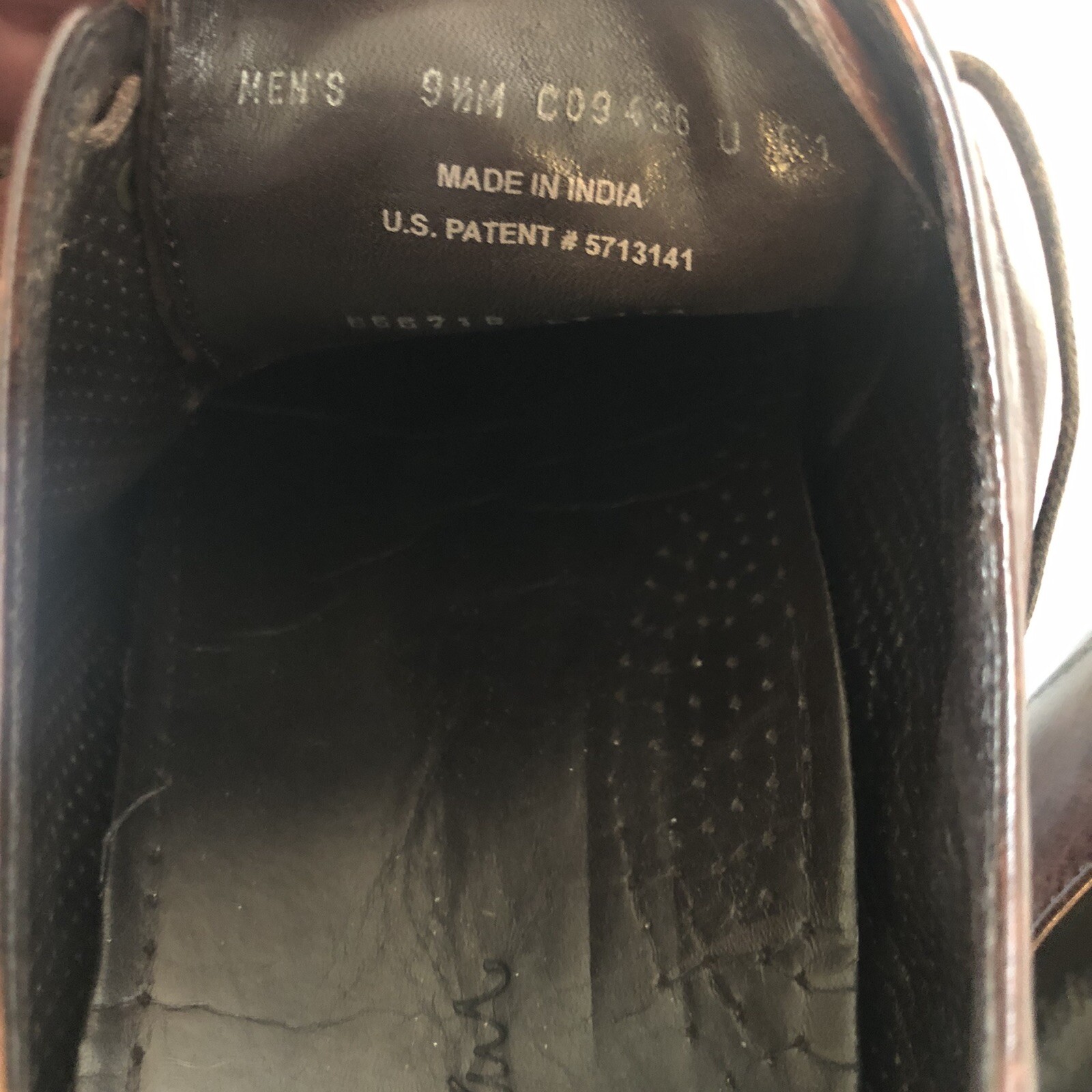 SAOLA Scarpe eleganti Cole Haan da uomo US 9 5 M punta grembiule pelle bordeaux derby Oxford