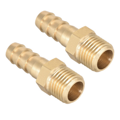 2Pack Brass Fitting Connector Metric M12-1.25 Male to Barb Fit Hose ID 8mm