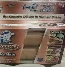 Yoshi Non-Stick Copper Grill & Bake Mat-2 Pack-brand new