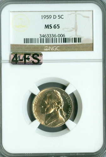 1959 D JEFFERSON NICKEL NGC MS65 MAC 4FS $150.00 IN FS *