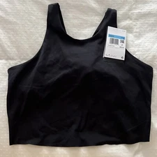 Nike Dri-FIT Yoga Luxe Shelf-Bra Cropped MEDTank Black DQ6032-010 Women's 'NWT'