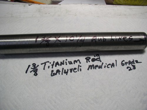 1 3/8" TITANIUM ROD 6 AL-4VELI 1 pc. 10 1/4 "+ POLISHED MEDICAL GRADE