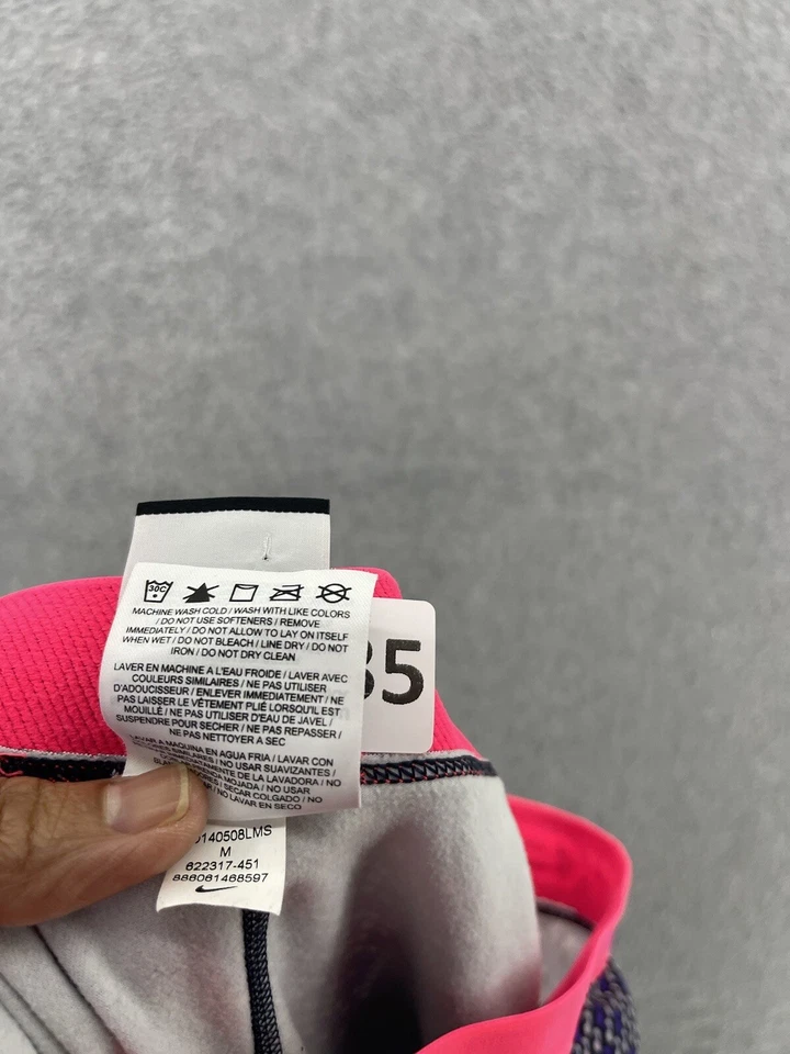 Nike Pro Mujer Leggings Púrpura Abstracto Rosa Neón Talla Mediana Largo Completo Foto 2 de 4