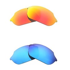 Walleva Fire Red Ice Blue Polarized Lenses For Smith Optics Parallel