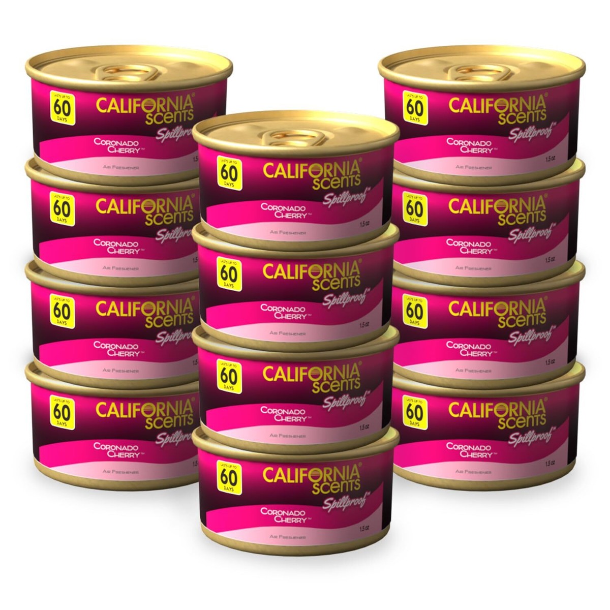 カリフォルニアセンツ コロナドチェリー12缶+純正リッド1枚付き California Scents Coronado Cherry Car Air Fresheners 12 Pack 1.5
