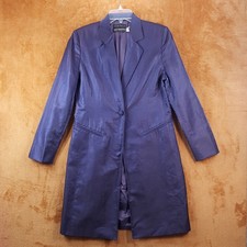 Marimekko Ritva Falla Womens Jacket Size 6 Purple Iridescent Long Line Blazer