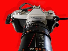 Nikon NIKOMAT 35MM CAMERA BODY With 2 Lenses Good Working See Pics For Details