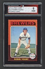 1975 OPC #223 ROBIN YOUNT ROOKIE CARD KSA 8 NEAR MINT-MINT