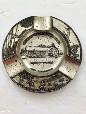 Vtg 40’s Enco Metal Souvenir Ashtray AMA Motorcycle Races Laconia Indian Harley!
