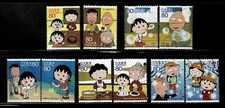 Japan 2010 Anime Chibi Maruko-chan 80Y Complete Used Set Sc# 3259 a-j