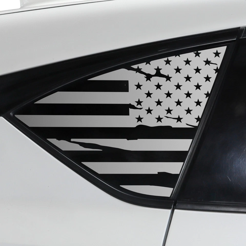 Se adapta a Acura RDX 2019-2025 Cuarto Ventana Bandera Americana Vinilo Calcomanía Adhesiva Foto 4 de 4