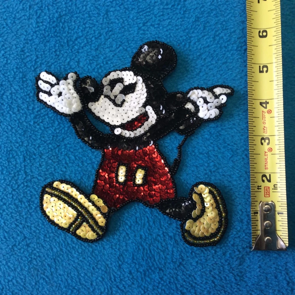 Mickey Mouse Lentejuelas y Cuentas Coser o Pegar en Apliques Motivos - Juego de 2 Foto 3 de 3