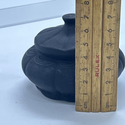 Black Basalt Ceramic Lidded Trinket Box Tent Top Jasperware - Picture 7 of 15