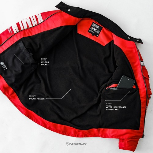 Men's Red Jacket Hoodie Bomber School Full Zip Kremlin METACRUSH - Picture 5 of 8