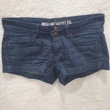 Mossimo Supply Co Junior's Blue Denim Shorts 5-Pocket Stretch Size 9 Fit 6