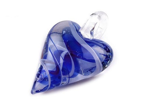 Glas Anhänger Herz Schmuck Herzanhänger Unikat Modeschmuck Muster Einzigartiges - Picture 6 of 15