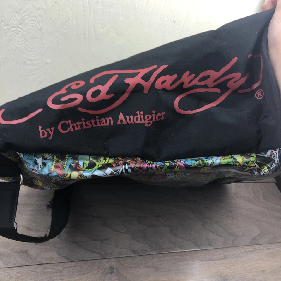 Bolso de Mano Ed Hardy Christian Audigier Geisha Kiss of Death True to My Love Vinilo Foto 2 de 4
