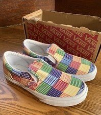 Vans Pride Classic Slip On Kids 3 Eu 34 Rainbow LGBTQ Check Free Ship Brand NEW